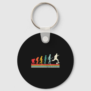 Human Evolution Football Soccer Sport Vintage Foo Key Ring