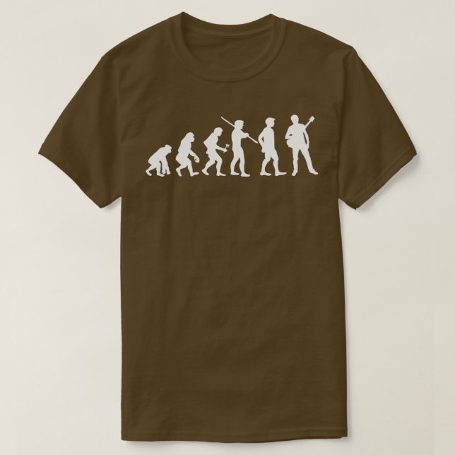 Human Evolution Guitar Guitarist Musician  T-Shirt (Design Front)