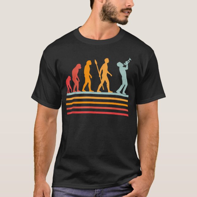 Human Evolution Playing A T-Shirt (Front)