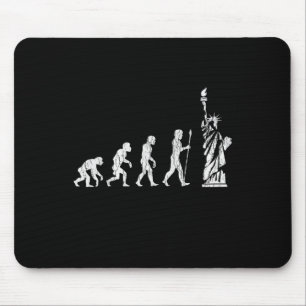 Human Evolution Statue Of Liberty Resist Hate Mouse Pad