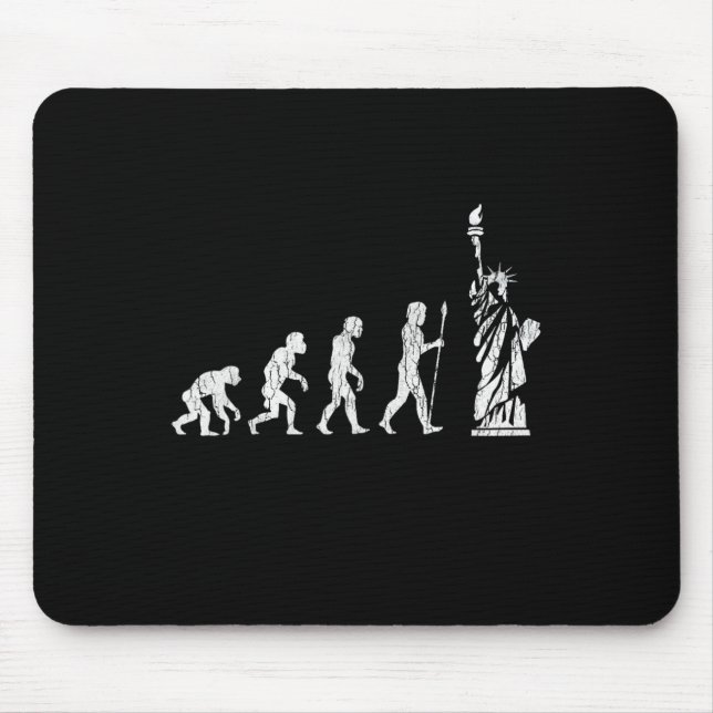 Human Evolution Statue Of Liberty Resist Hate  Mouse Pad (Front)