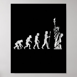 Human Evolution Statue Of Liberty Resist Hate  Poster