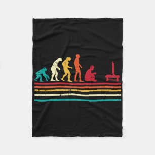 Human Evolution Video Gaming Retro Gamer Men Boys Fleece Blanket
