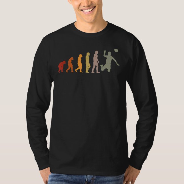 Human Evolution Volleyball Player T-Shirt (Front)
