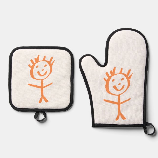 human figurine oven mitt & pot holder set (Front)