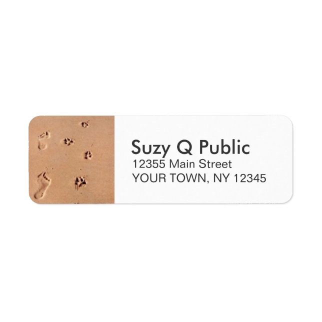 Human Foot print Paw Print Personal Address Labels (Front)