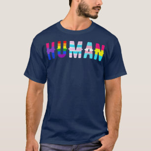 Human Gay Pride Flag, Cute LGBTQ Rainbow Tee for P