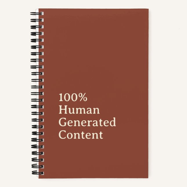 Human Generated Content Anti AI Notebook (Front)