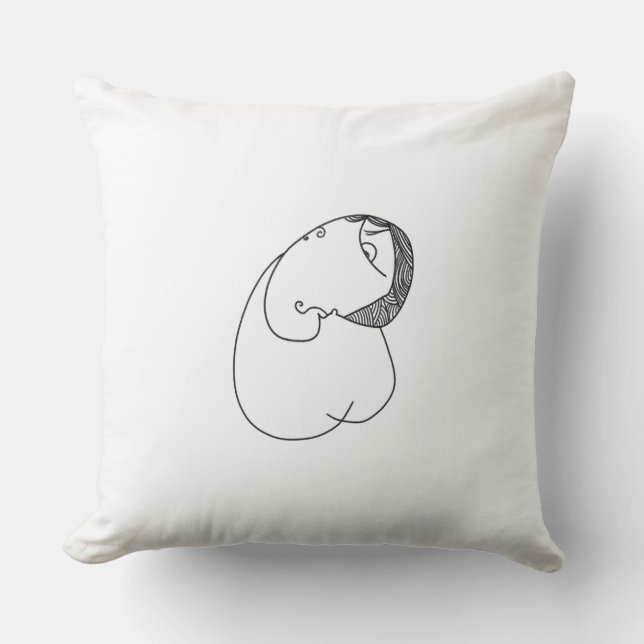 Human guy man contemporary art character cushion (Front)