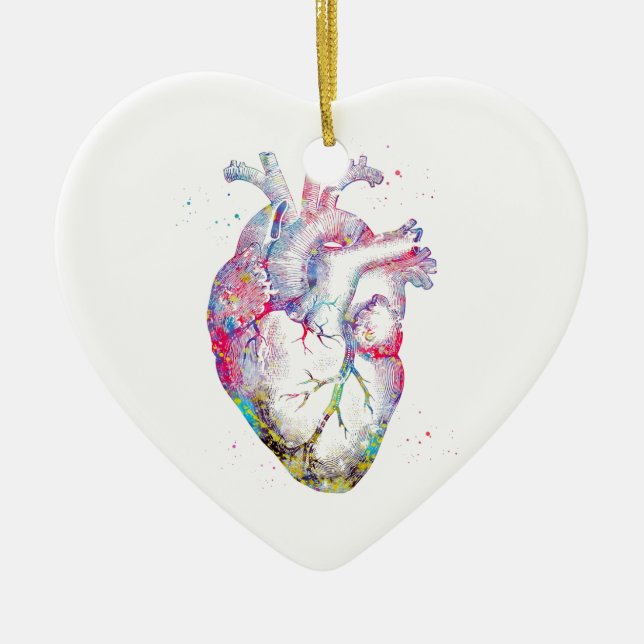 Human Heart Ceramic Ornament (Front)