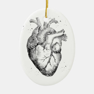 Human Heart Ceramic Ornament