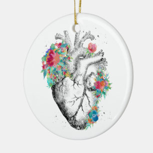 Human Heart Ceramic Ornament