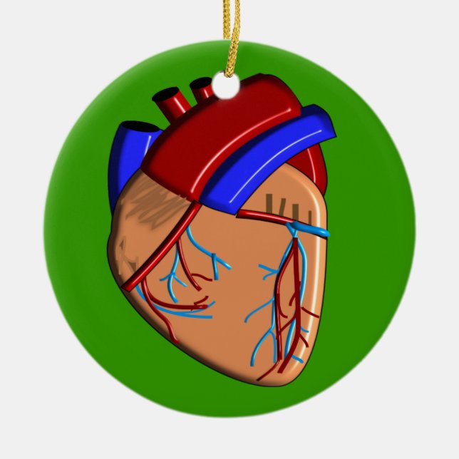 Human Heart iPhone and Electronics Cases Ceramic Ornament (Front)