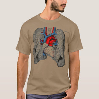 Human heart lungs Vintage medical anatomy Human T-Shirt