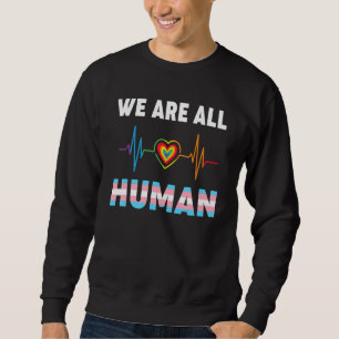 Human Heartbeat Rainbow Trans Transgender Lgbtq Ga Sweatshirt