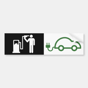 Human Icon Kamikaze fuel addict Electric Green Car Bumper Sticker
