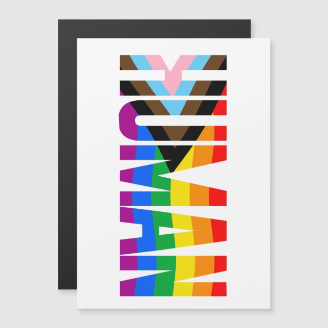 Human Inclusivity Pride Flag Magnetic Invitation (Front/Back)