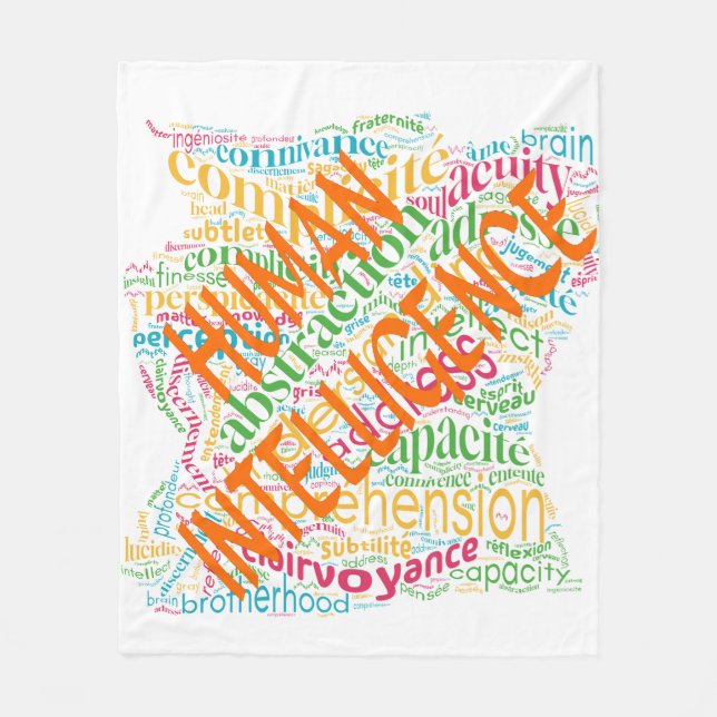 Human Intelligence Cloud Fleece Blanket (Front)