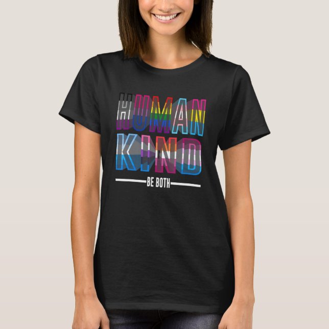 Human Kind Be Both 2022 Lgbtq Ally Pride Rainbow P T-Shirt (Front)