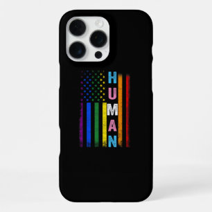 Human LGBT American Flag LGBTQ Rainbow Pride Month iPhone 16 Pro Max Case