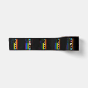 Human LGBT American Flag LGBTQ Rainbow Pride Month Satin Ribbon
