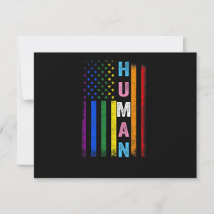 Human LGBT American Flag LGBTQ Rainbow Pride Month Save The Date