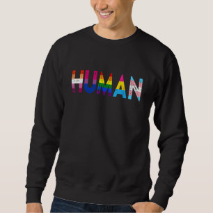 Human LGBT Flag Gay Pride LGBTQ Transgender Rainbo Sweatshirt