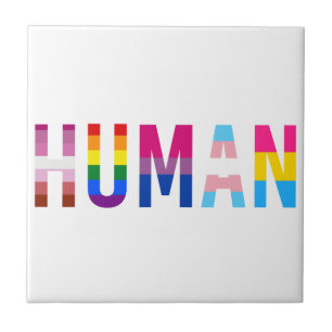 HUMAN LGBT Flag Gay Pride Month Transgender Ceramic Tile