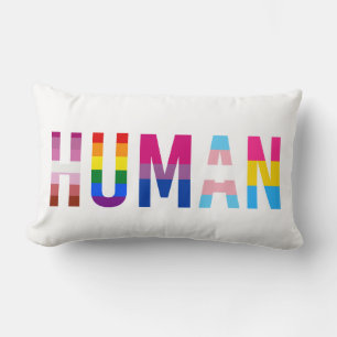 HUMAN LGBT Flag Gay Pride Month Transgender Lumbar Cushion