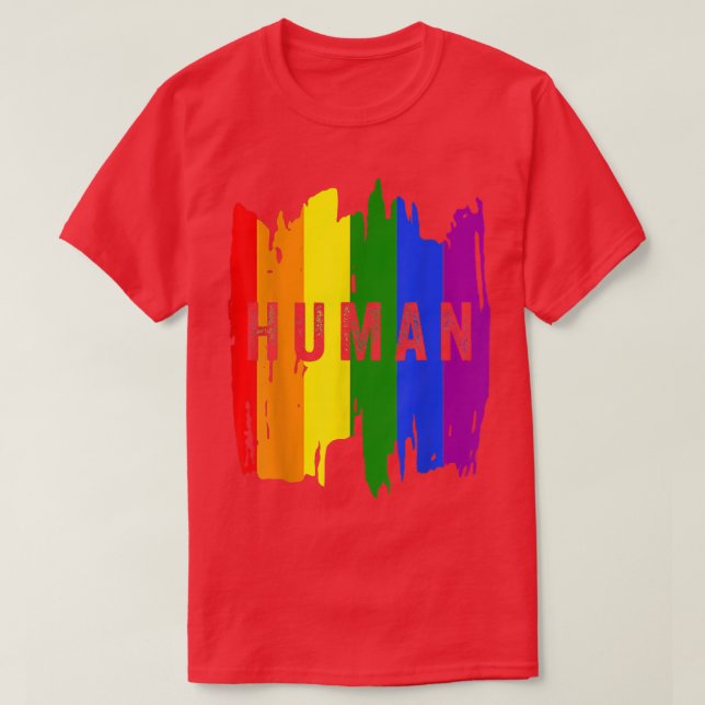 HUMAN LGBT Flag Gay Pride Month Transgender  T-Shirt (Design Front)