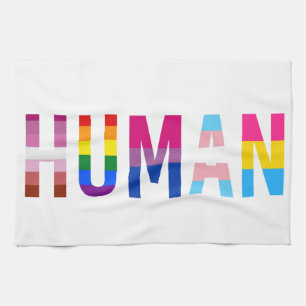 HUMAN LGBT Flag Gay Pride Month Transgender Tea Towel