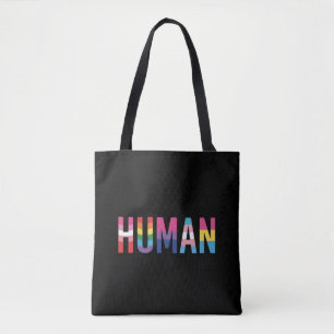 HUMAN LGBT Flag Gay Pride Month Transgender Tote Bag
