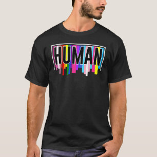 Human Lgbt Q Proud Ally Gay Pride Lgbt Flag Rainbo T-Shirt