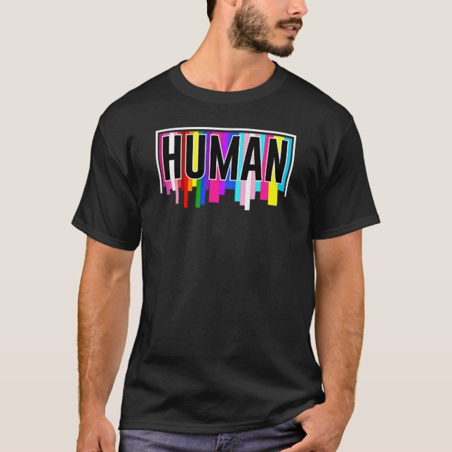 Human Lgbt Q Proud Ally Gay Pride Lgbt T-Shirt (Front)