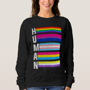 Human Lgbtq Gay Pride Ally Bi Bisexual Trans Queer Sweatshirt