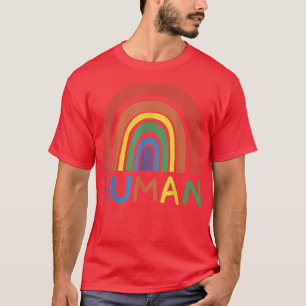 HUMAN LGBTQ Rainbow Flag Gay Pride Month Trans Bi T-Shirt