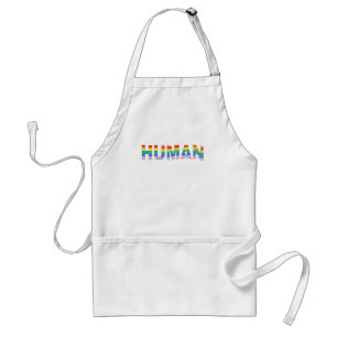 HUMAN LGBTQIA Rainbow Flag, Letter Cool Standard Apron