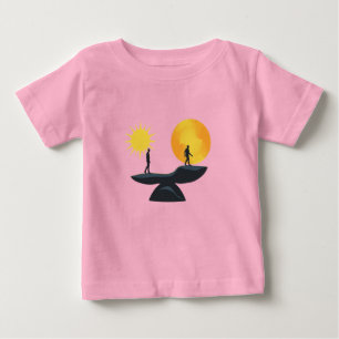 Human Life Journey Balance Minimalist Illustration Baby T-Shirt