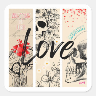 Human love square sticker