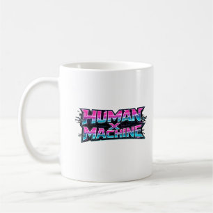 Human × Machine Futuristic Tech Coffee Mug