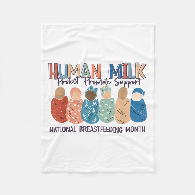 Human Milk Moms Milk S National Breastfeeding Mont Fleece Blanket (Front)