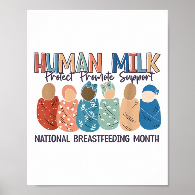 Human Milk Moms Milk S National Breastfeeding Mont Poster (Front)