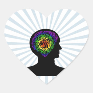 human mind heart sticker