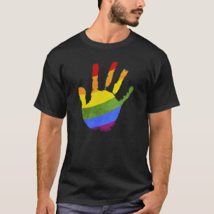 Human palm rainbow lgbt flag T-Shirt