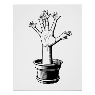 human palm tree poster