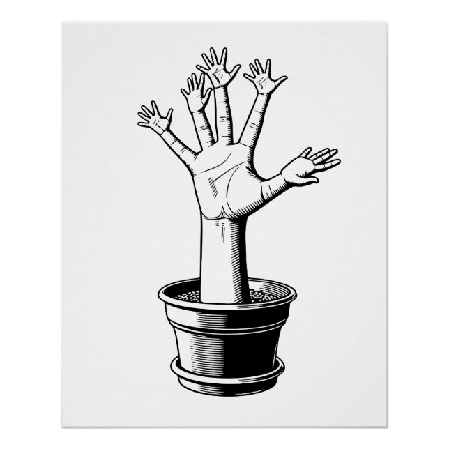  human palm tree  poster (Front)