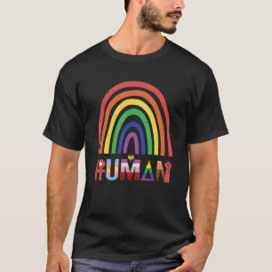 Human Pride LGBT Transgender Flag Love With Rainbo T-Shirt