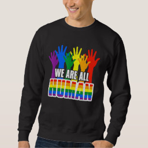 Human Pride Month Rainbow LGBT Flag Lesbian Trans Sweatshirt