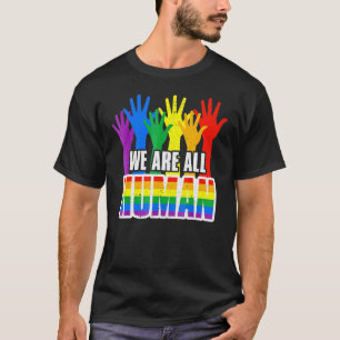 Human Pride Month Rainbow Lgbt Flag Lesbian Trans T-Shirt