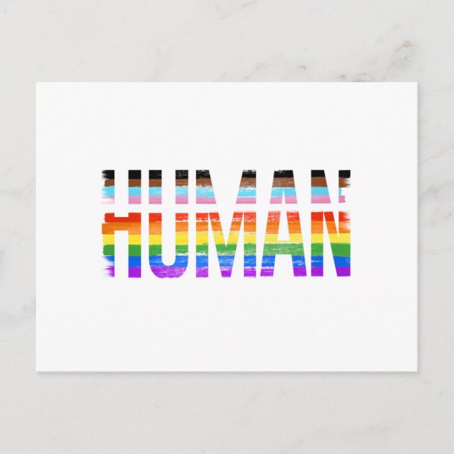 HUMAN Progress Pride Postcard (Front)